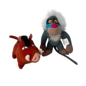 1998 McDonald’s Lion King II Plush Set – Rafiki & Pumbaa Happy Meal Toys